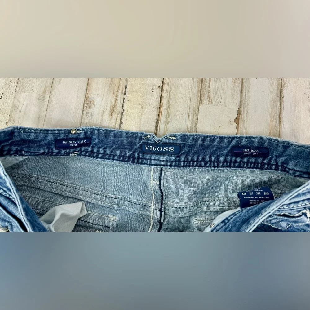 Vigoss Womens Capri The New York Jeans Blue 15/16(38x22.5) - Picture 5 of 11